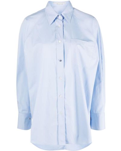 Stella McCartney Oversized Long-sleeve Cotton Shirt - Blue