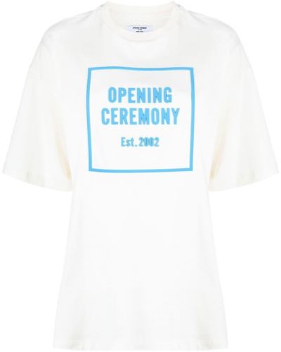 Opening Ceremony T-shirt en coton à logo imprimé - Bleu