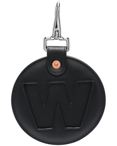 Walter Van Beirendonck Porte-clés en cuir à logo imprimé - Noir