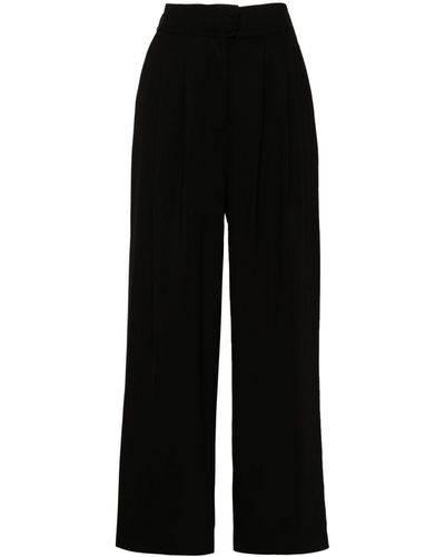 Styland High-waisted Straight Pants - Black