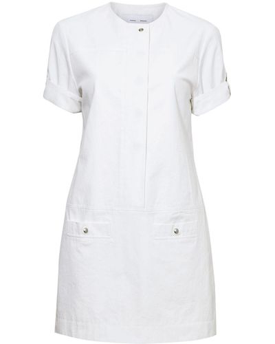 Proenza Schouler Minikleid mit kurzen Ärmeln - Weiß