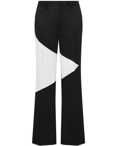 Moschino Two-tone Straight-leg Pants - Black