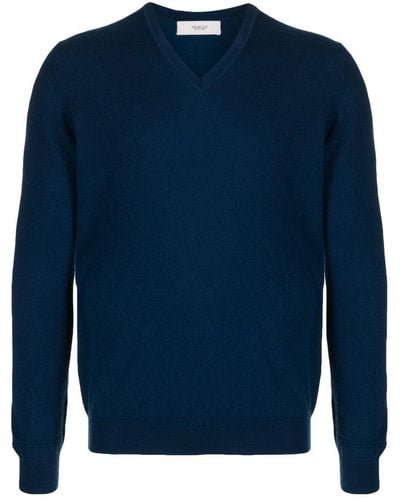 Pringle of Scotland V-neck Cashmere Sweater - Blue