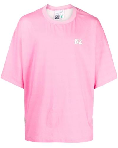 Natasha Zinko T-shirt Met Logoprint - Roze