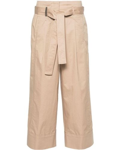Peserico Pantalones anchos estilo capri - Neutro