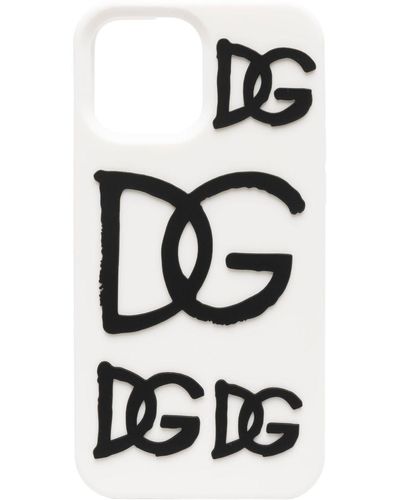 Dolce & Gabbana Coque d'iPhone 13 Pro Max à logo DG imprimé - Blanc