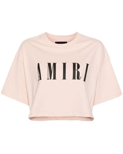 Amiri Logo-appliqué Cotton T-shirt - Pink