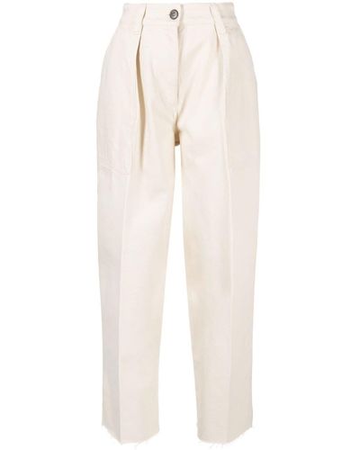 Philippe Model Pantalon droit à taille haute - Blanc