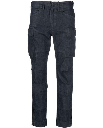 RRL Pantalones con bolsillos tipo cargo - Azul
