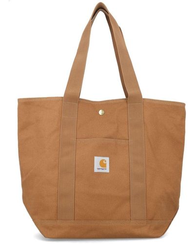 Carhartt Logo-patch Canvas Tote Bag - Brown