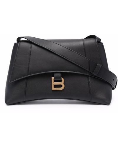 Balenciaga Small Soft Hourglass Shoulder Bag - Black