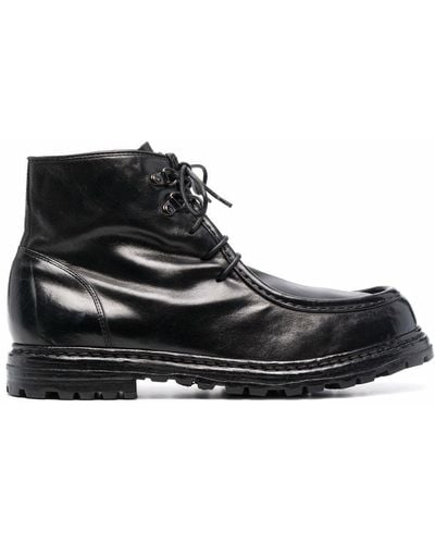 Officine Creative Bottines en cuir à lacets - Noir