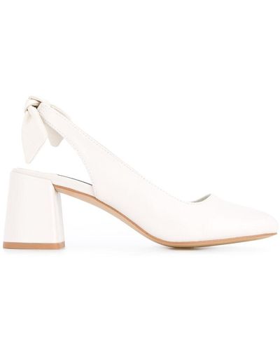 Senso Slingback Block Heel Court Shoes - White