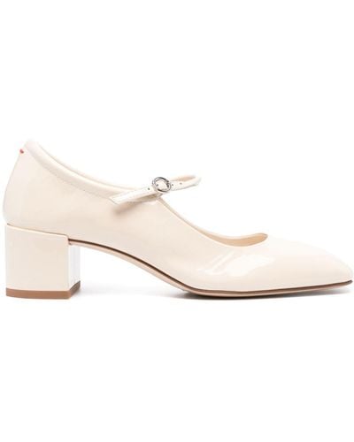 Aeyde Aline 45mm Leather Court Shoes - Natural
