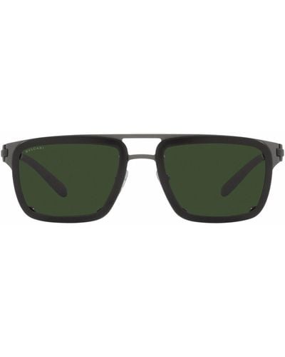 BVLGARI Bv5057 Rectangle-frame Sunglasses - Green