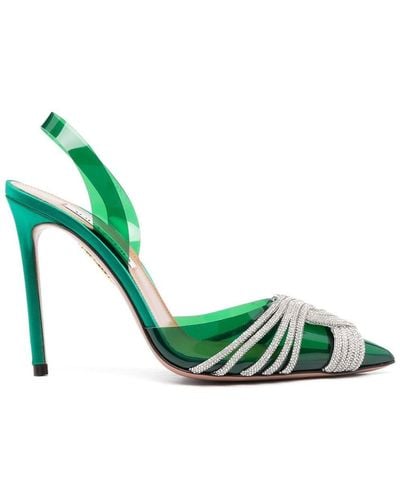 Aquazzura Zapatos Gatsby con tacón de 105mm y tira trasera - Verde