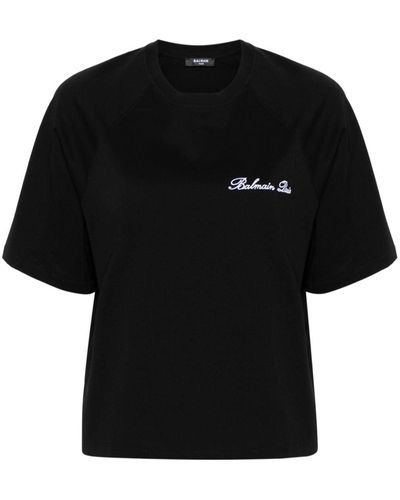 Balmain T-Shirt With Embroidery - Black
