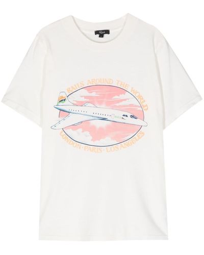 Rails T-shirt en coton à imprimé graphique - Blanc