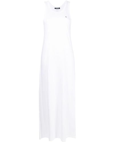 Raf Simons Logo-embroidered Sleeveless Dress - White