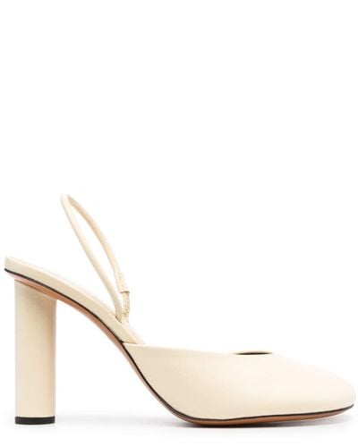 Proenza Schouler 100mm Slingback Leather Court Shoes - Natural