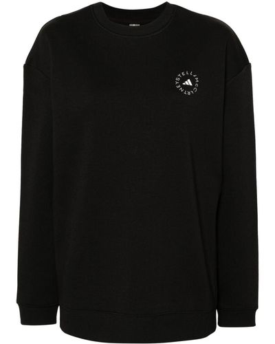 adidas By Stella McCartney Logo-print Jersey Sweatshirt - Black