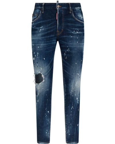 DSquared² Distressed Skinny-cut Jeans - Blue