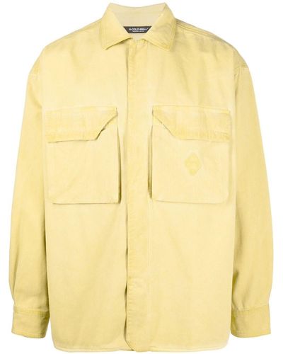 A_COLD_WALL* Embroidered-logo Cotton Overshirt - Yellow