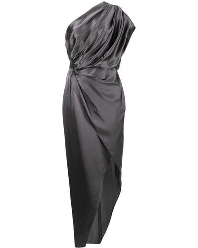 Michelle Mason Draped-detail Midi Dress - Grey