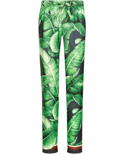 Dolce & Gabbana Pantalones holgados con estampado Banano - Verde