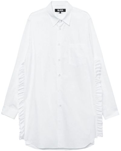 COMME DES GARÇON BLACK Oversized-Hemd mit Volants - Weiß