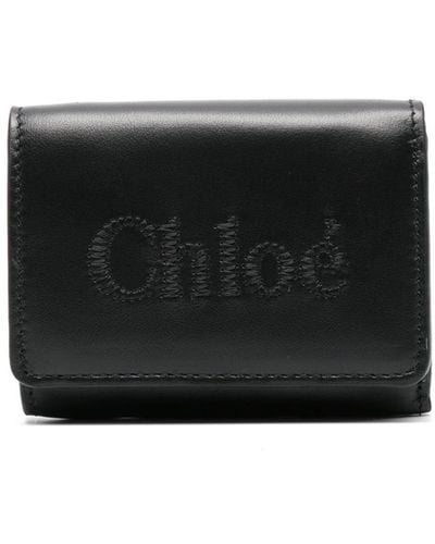 Chloé Sense Leather Wallet - Black