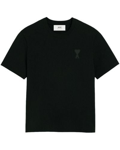 Ami Paris T-Shirt mit Logo-Prägung - Schwarz