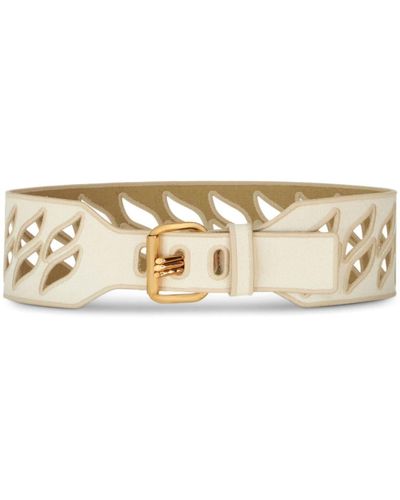 Etro Perforated Cotton-canvas Belt - Natural