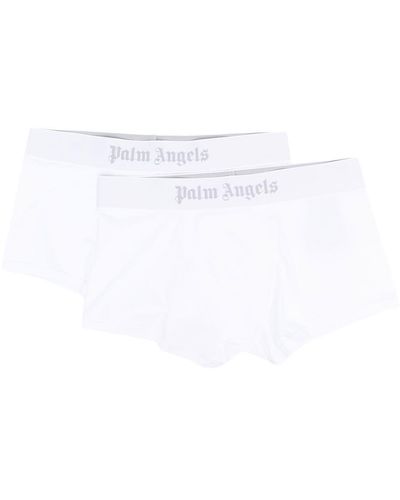 Palm Angels Bóxeres con logo en la cinturilla - Blanco