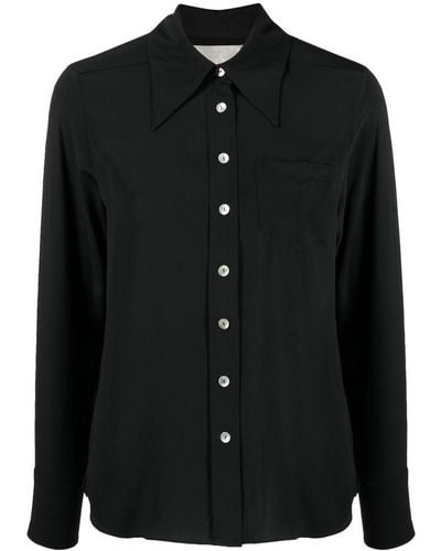Jane Parker Pointed-collar Shirt - Black