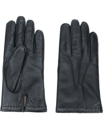 N.Peal Cashmere Chelsea Leather Gloves - Black