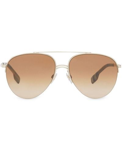 Burberry Top Bar Aviator-style Sunglasses - White
