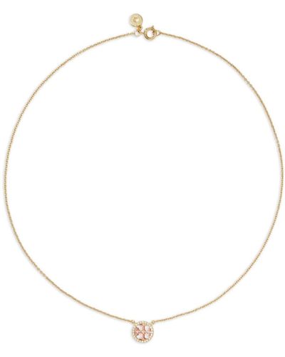 Tory Burch Collar Miller con colgante en pavé - Blanco