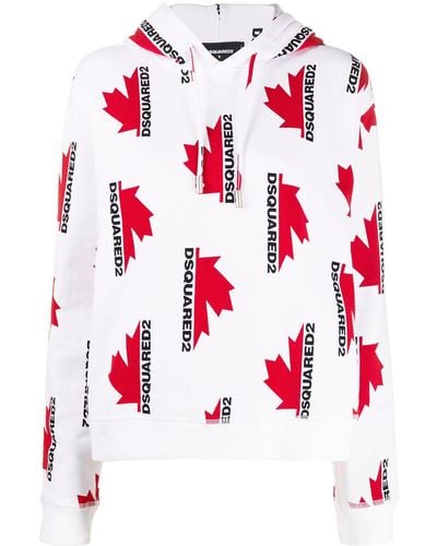 DSquared² Loose-fit Logo-print Hoodie - White