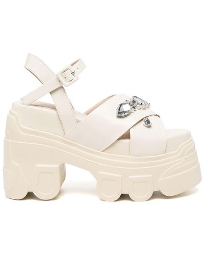 Simone Rocha Crystal-embellished Platform Sandals - Natural