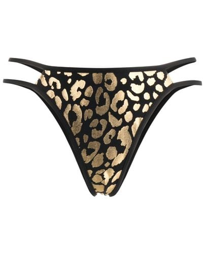 Moschino Bas de bikini à motif léopard - Noir