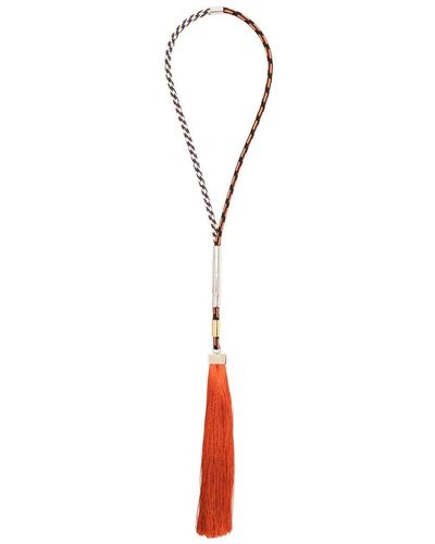 Alberta Ferretti Collar de cadena tipo cuerda con borla - Naranja