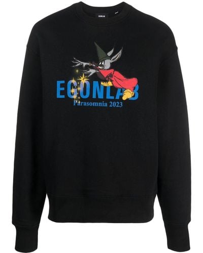 Egonlab Logo-print Cotton Sweatshirt - Black