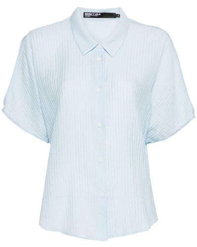 Bimba Y Lola Decorative-stitching Cold-shoulder Shirt - Blue