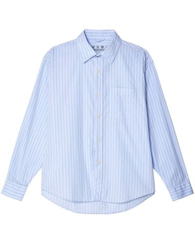 mfpen Executive Striped Cotton Shirt - Blue