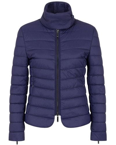 Emporio Armani High-neck Puffer Jacket - Blue