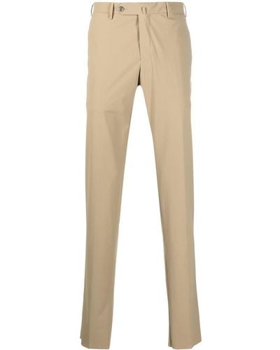 PT Torino Pressed-crease Tailored Pants - Natural