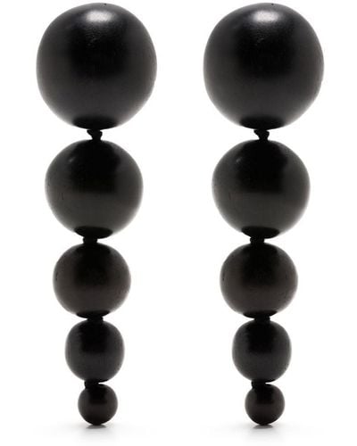 Monies Beaded Drop Earrings - Black
