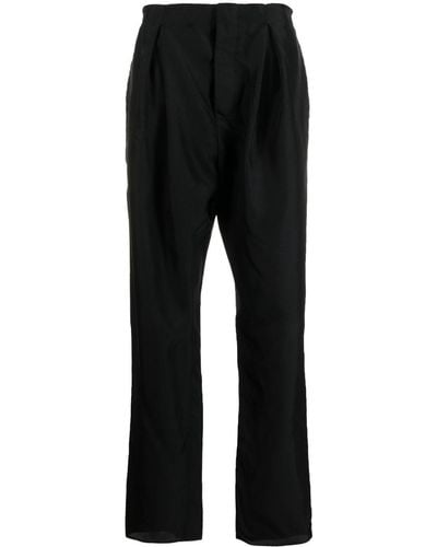 SAPIO Pleat-detail Straight-leg Trousers - Black