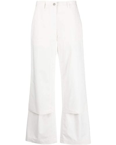 Jil Sander Pantalones anchos con efecto a capas - Blanco